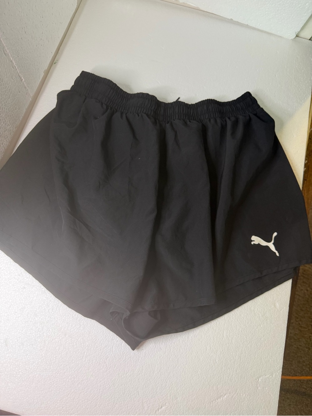 Puma Women's Black Running Shorts with Logo